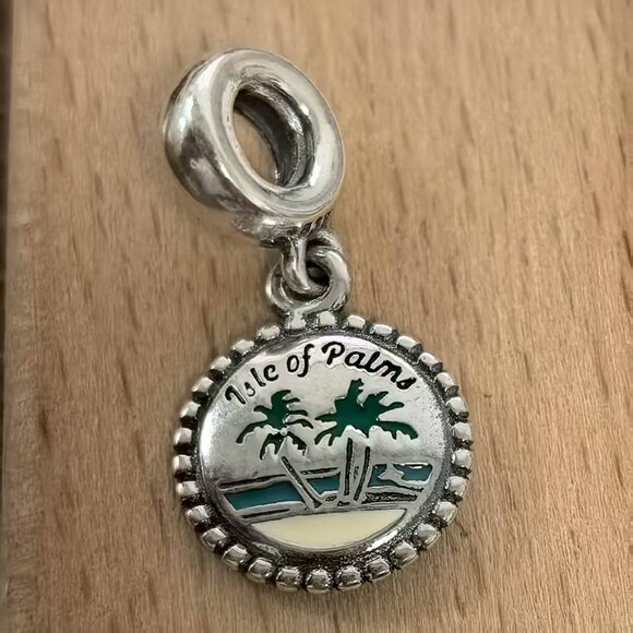 Pandora Sparkling Isle of Palm Tree Charm Pendant, S925 Silver Bracelets - Picture 1 of 4